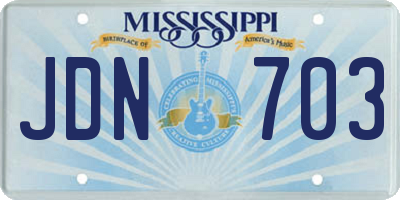 MS license plate JDN703