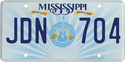 MS license plate JDN704