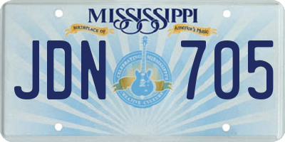 MS license plate JDN705