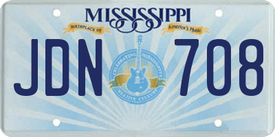 MS license plate JDN708