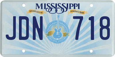 MS license plate JDN718