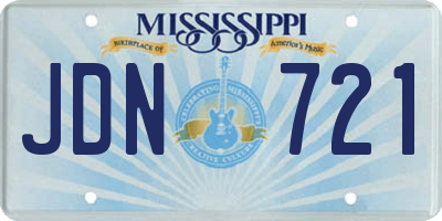 MS license plate JDN721