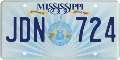 MS license plate JDN724