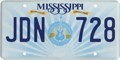 MS license plate JDN728