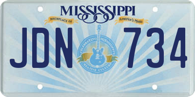 MS license plate JDN734