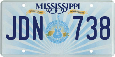 MS license plate JDN738