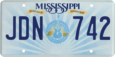 MS license plate JDN742