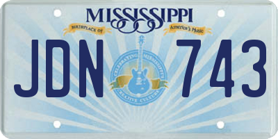 MS license plate JDN743