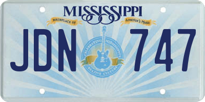 MS license plate JDN747