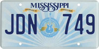 MS license plate JDN749