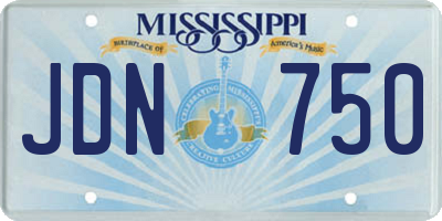 MS license plate JDN750