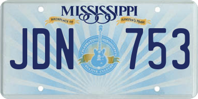 MS license plate JDN753