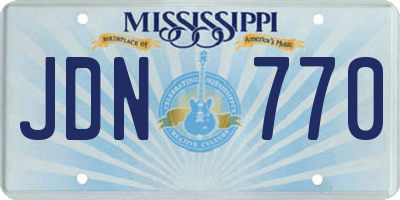 MS license plate JDN770