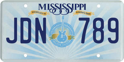 MS license plate JDN789