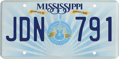MS license plate JDN791