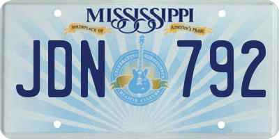 MS license plate JDN792