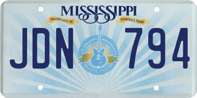 MS license plate JDN794