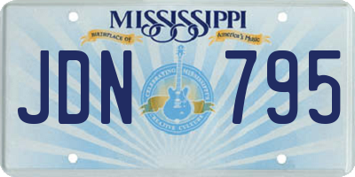 MS license plate JDN795