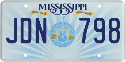 MS license plate JDN798
