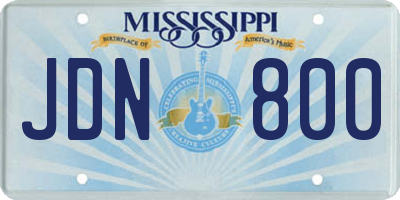 MS license plate JDN800