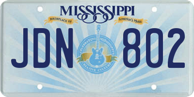 MS license plate JDN802