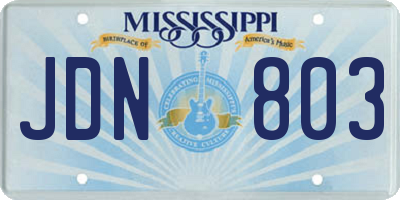 MS license plate JDN803