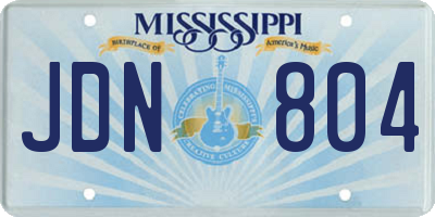 MS license plate JDN804