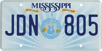 MS license plate JDN805