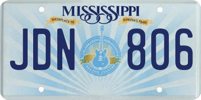 MS license plate JDN806