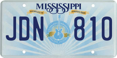 MS license plate JDN810