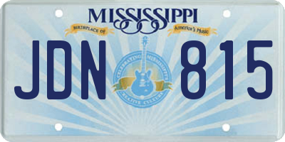 MS license plate JDN815