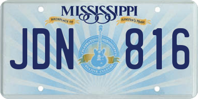 MS license plate JDN816