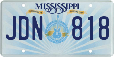 MS license plate JDN818