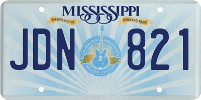 MS license plate JDN821