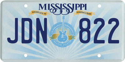 MS license plate JDN822