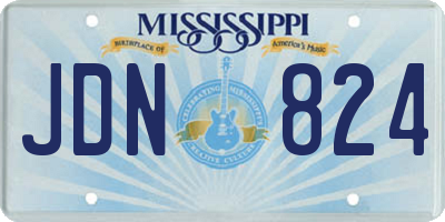 MS license plate JDN824