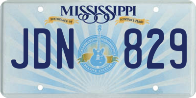 MS license plate JDN829