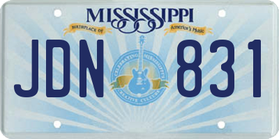 MS license plate JDN831