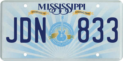 MS license plate JDN833