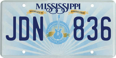 MS license plate JDN836