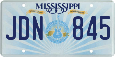 MS license plate JDN845
