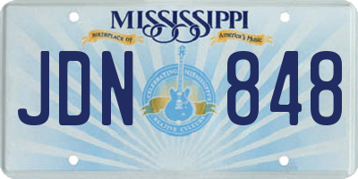 MS license plate JDN848