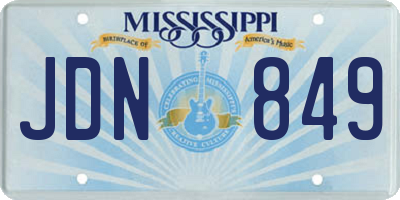 MS license plate JDN849