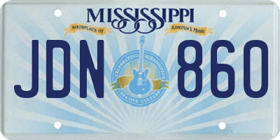 MS license plate JDN860