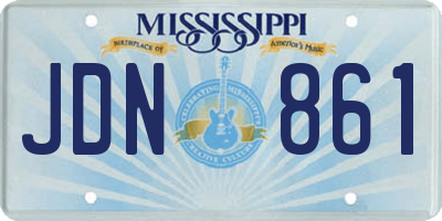 MS license plate JDN861