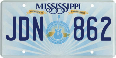 MS license plate JDN862