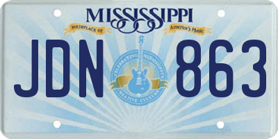 MS license plate JDN863
