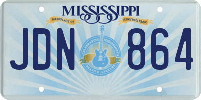 MS license plate JDN864