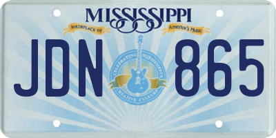 MS license plate JDN865