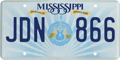 MS license plate JDN866